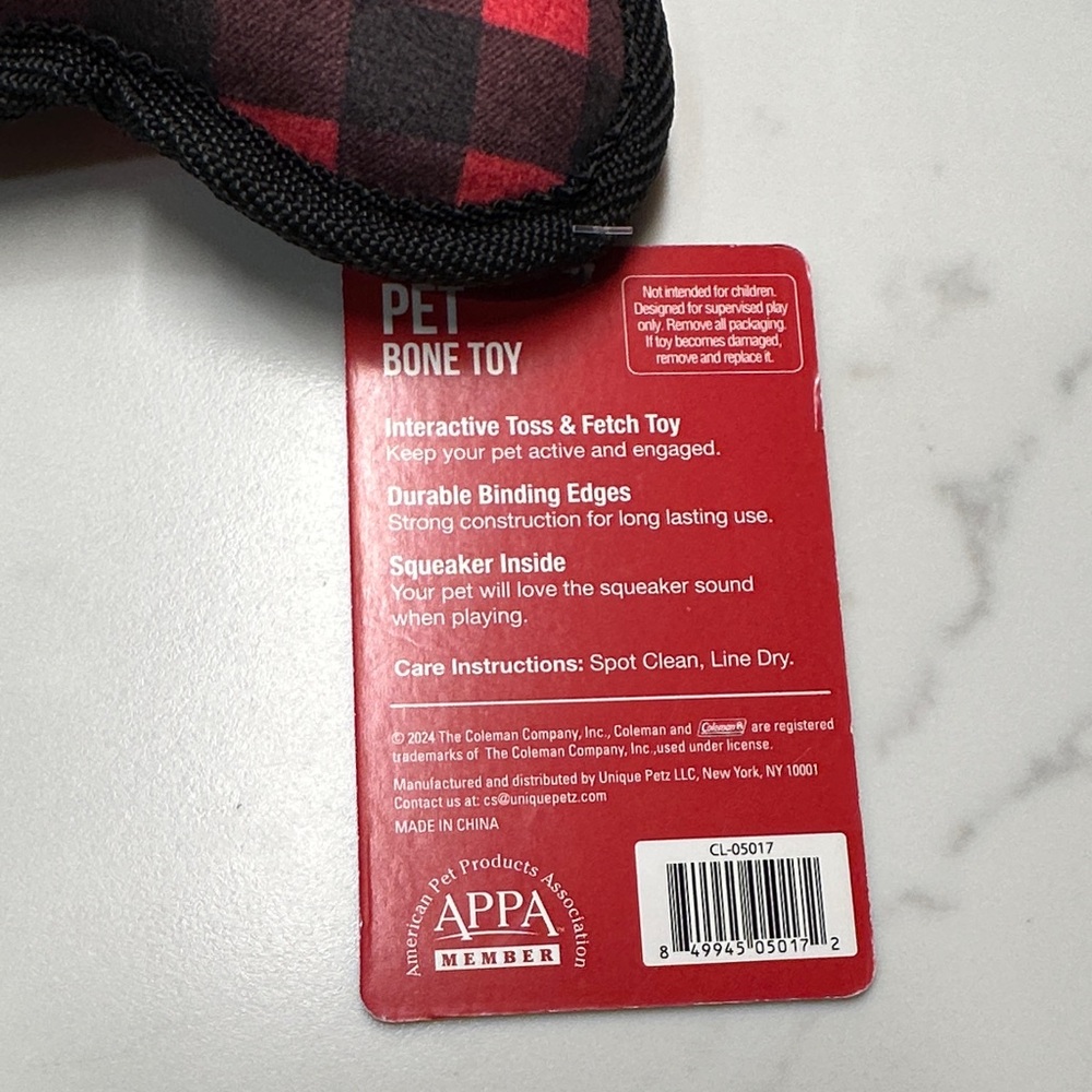 Coleman Checkered Red and Black Dog Toy - Picture 3 of 5